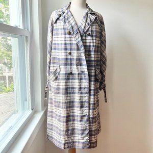 vintage 60s plaid trench coat size med